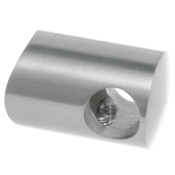 Uchwyt przelotowy łączący pręty fi 12 mm – mocowany do rury 42,4 mm, satyna