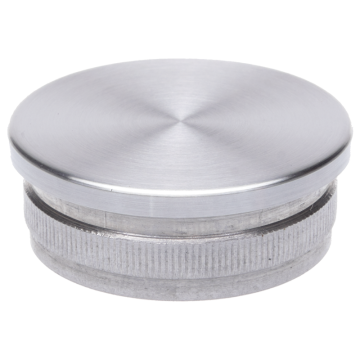 Zaślepka poręczy fi 48,3 mm, płaska, wbijana, H3 mm, stal nierdzewna, satyna