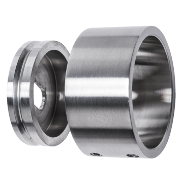 Mocowanie osiowe poręczy balustrady 42,4 mm do ściany, H 25 mm, stal nierdzewna, połysk