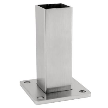 Podstawa słupa drewnianego 40x40 mm, H120 mm, stal nierdzewna, satyna