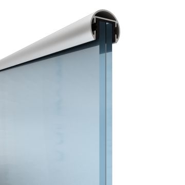 Pochwyt aluminiowy okrągły fi 40 mm - na szkło o grubości 16 - 21,52 mm, 5 m - Kozza