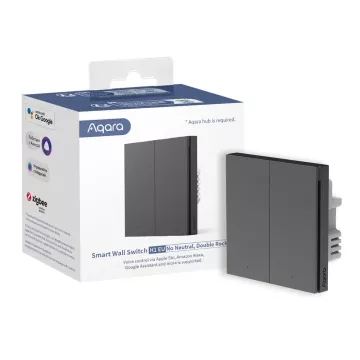 Przełącznik AQARA Smart Wall Switch H1 – podwójny, bez przewodu neutralnego, szary (WS-EUK02-G)