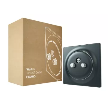 Gniazdo TV/FM FIBARO Walli Outlet antracyt (FGWTFEU-021-8)