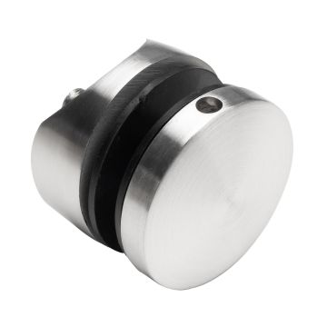 Uchwyt punktowy rotula do szkła fi 50 gwint M10, mocowany do słupka fi 42,4 mm, satyna