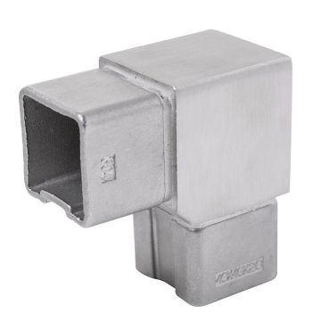 Łącznik balustrady – kolano 90° do profilu 40x40 mm, H 45 mm (aisi304, syst. 40x40, satyna)