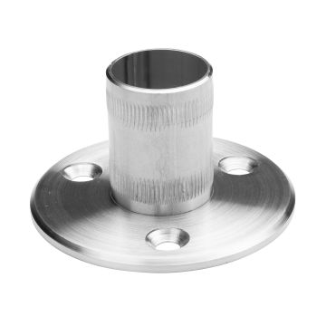 Podstawa słupa balustrady fi42,4 mm, do wspawania fi100 x 5 mm, trzy otwory, stal nierdzewna, satyna
