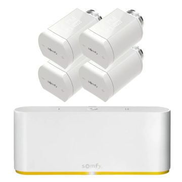 Zestaw sterowania ogrzewaniem Somfy 4x głowica termostatyczna IO + centrala TaHoma Switch
